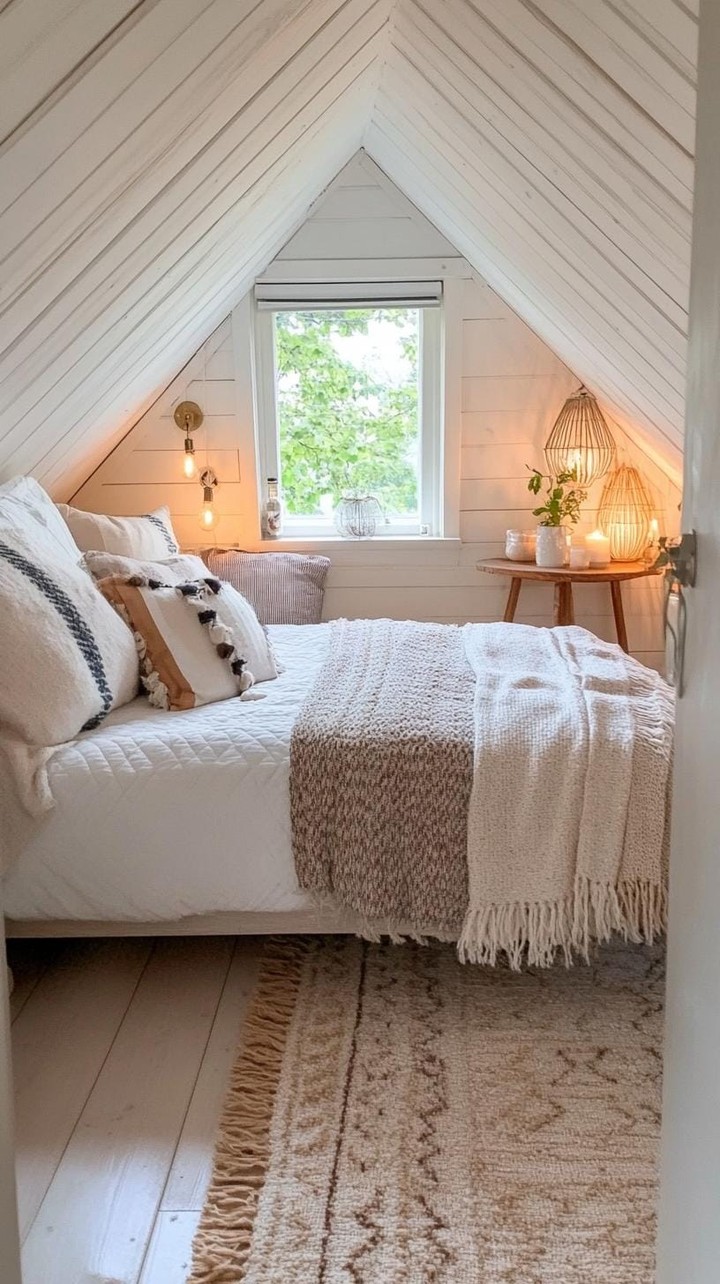 Minimalist Small Attic Bedroom Designs for a Clean, Calm Look